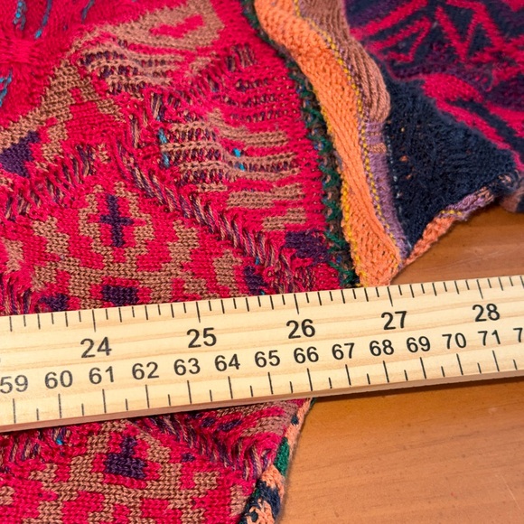 Vintage Coogi Australia 3D Bold colorful Sweater Mens L Biggie Smalls Cosby 90’s - Picture 7 of 8